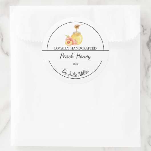 Simple Homemade Peach infused Honey Label (Tas)