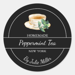 Simple Homemade Peppermint Tea Label