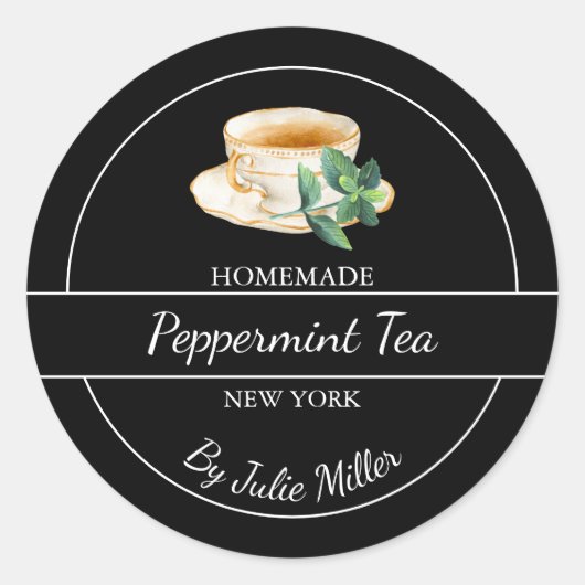 Simple Homemade Peppermint Tea Label (Voorkant)