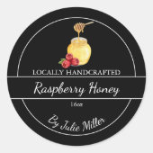 Simple Homemade Raspberry infused Honey Label (Voorkant)