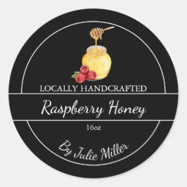 Simple Homemade Raspberry infused Honey Label
