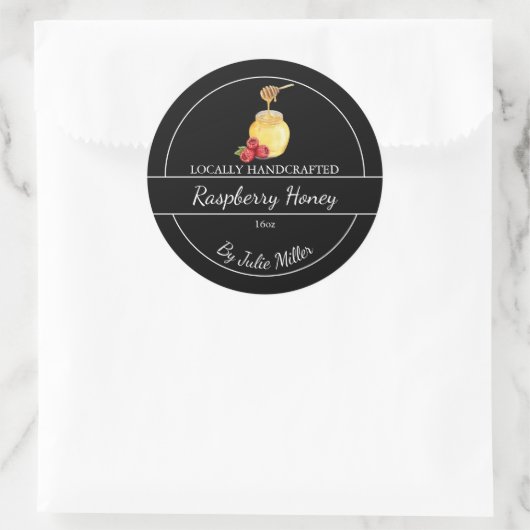 Simple Homemade Raspberry infused Honey Label (Tas)