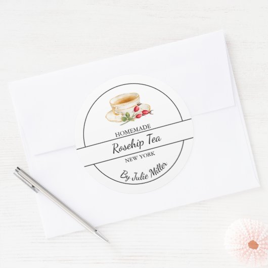 Simple Homemade Rosehip Tea Label (Envelop)