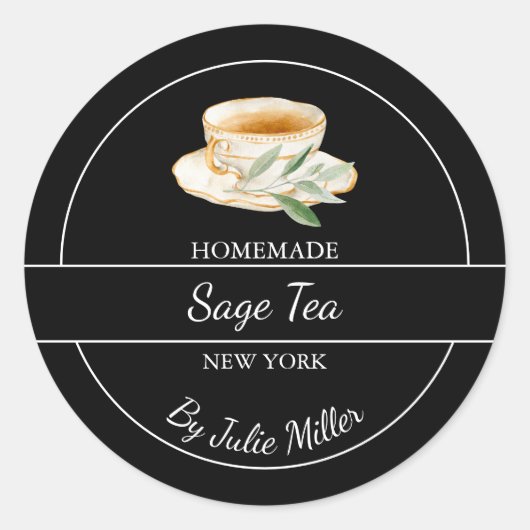Simple Homemade Sage Tea Label (Voorkant)