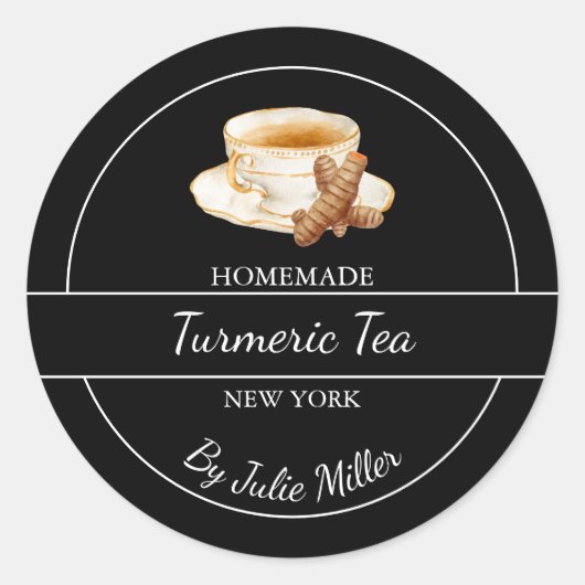 Simple Homemade Turmeric Tea Label (Voorkant)