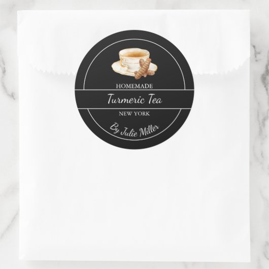 Simple Homemade Turmeric Tea Label (Tas)