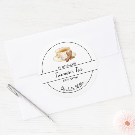 Simple Homemade Turmeric Tea Label (Envelop)