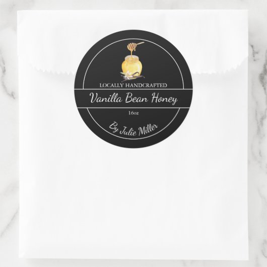 Simple Homemade Vanilla Bean infused Honey Label (Tas)