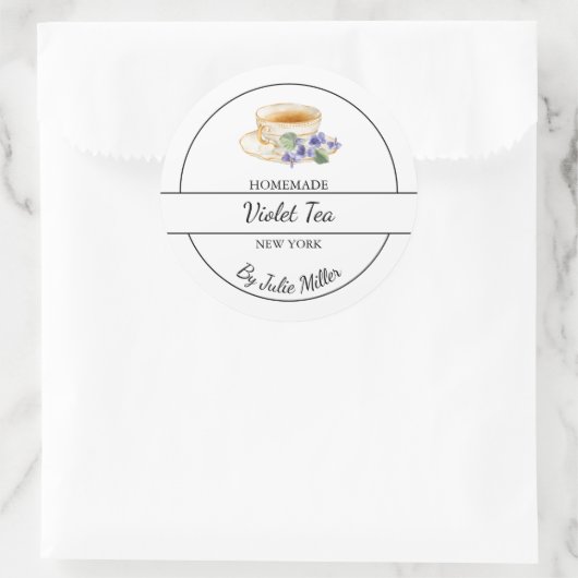 Simple Homemade Violet Tea Label (Tas)