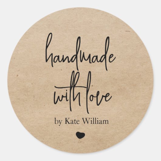 Simple Homemade with Love | Kraft Paper Ronde Sticker (Voorkant)