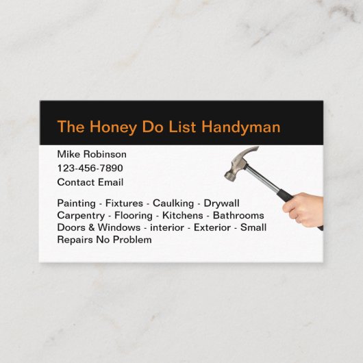 Simple Honey Do Handyman Visitekaartjes (Voorkant)