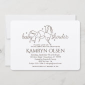 Simple Horse Baby shower Uitnodiging met jongensge (Voorkant)