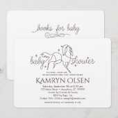 Simple Horse Baby shower Uitnodiging met jongensge (Voorkant / Achterkant)