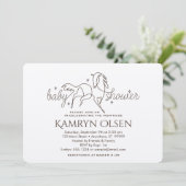 Simple Horse Baby shower Uitnodiging met jongensge (Staand voorkant)