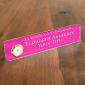 Simple Hot Pink Name Plate Naambordje (Zijkant)