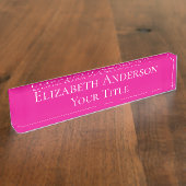 Simple Hot Pink Name Plate Naambordje (Zijkant)