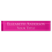 Simple Hot Pink Name Plate Naambordje (Voorkant)