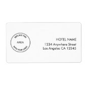 Simple Hotel Logo Return Name Label (Voorkant)