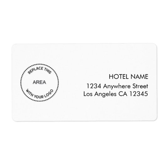 Simple Hotel Logo Return Name Label (Voorkant)