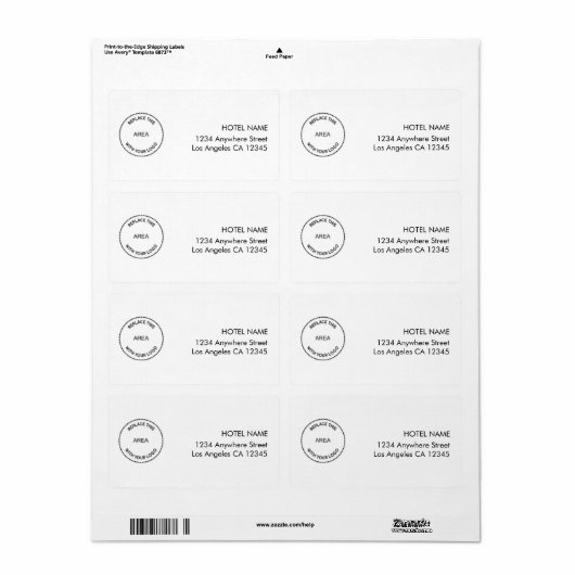 Simple Hotel Logo Return Name Label (Full Sheet)