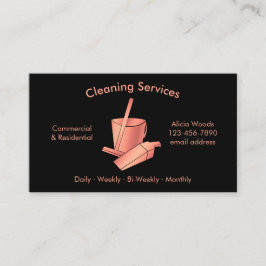 Simple House Cleaning Services Zwart en Roos Goud Visitekaartje