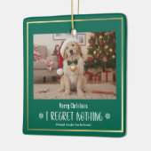 Simple Humor Funny Cute Dog Photo Christmas Keramisch Ornament (Links)