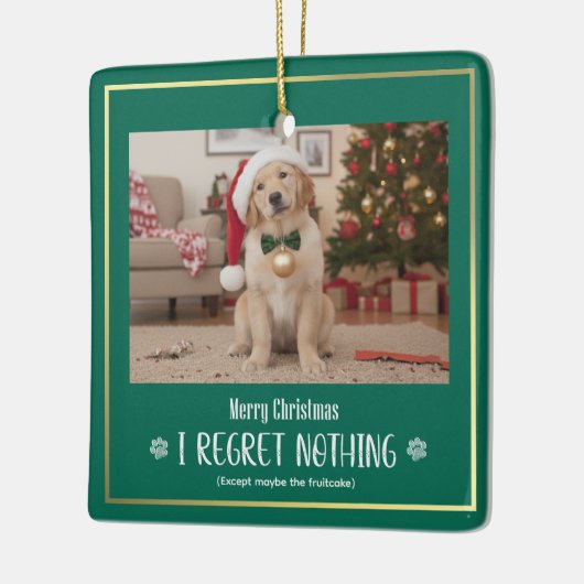 Simple Humor Funny Cute Dog Photo Christmas Keramisch Ornament (Links)