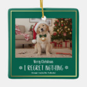 Simple Humor Funny Cute Dog Photo Christmas Keramisch Ornament (Voorkant)