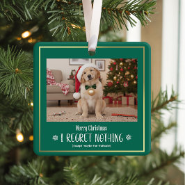 Simple Humor Funny Cute Dog Photo Christmas Keramisch Ornament