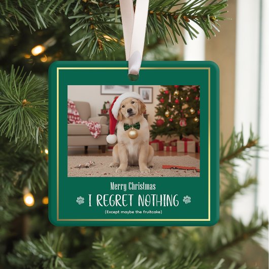 Simple Humor Funny Cute Dog Photo Christmas Keramisch Ornament