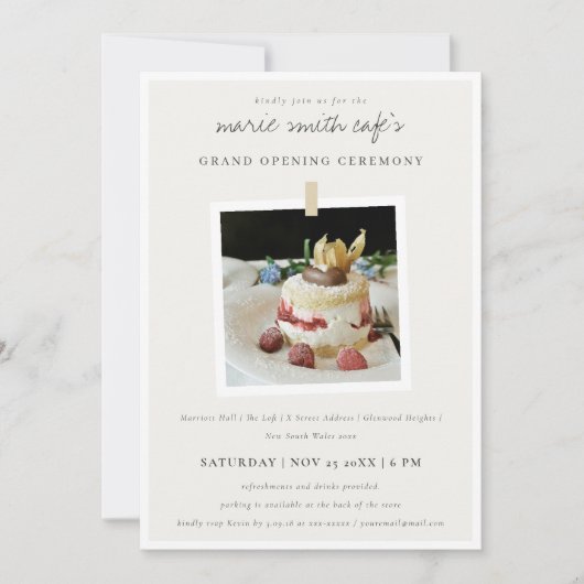 Simple Hung Photo Business Grand Opening Invite Bedankkaart (Voorkant)