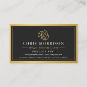 Simple HVAC Technician QR Code Gold Metallic Visitekaartje (Voorkant)