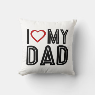Simple I Heart Love My Dad Typography Sierkussen