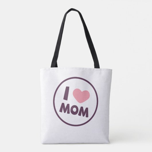 Simple I Love Mam Moederdag Canvas tas (Achterkant)
