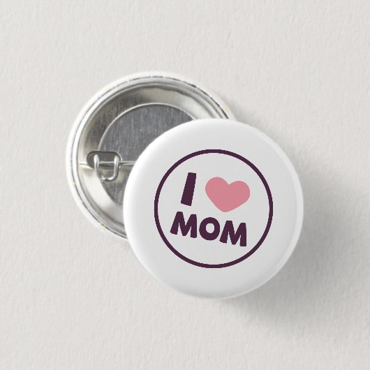 Simple I Love Mam Moederdag Pin Button (Voorkant /achterkant)
