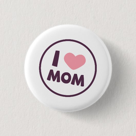 Simple I Love Mam Moederdag Pin Button (Voorkant)