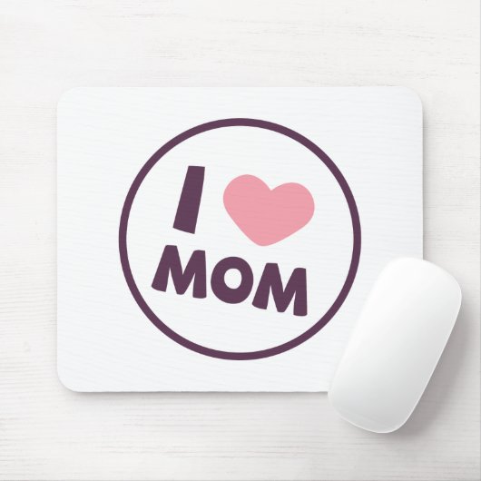Simple I Love mama Moederdag | Mousepad Muismat (Met muis)
