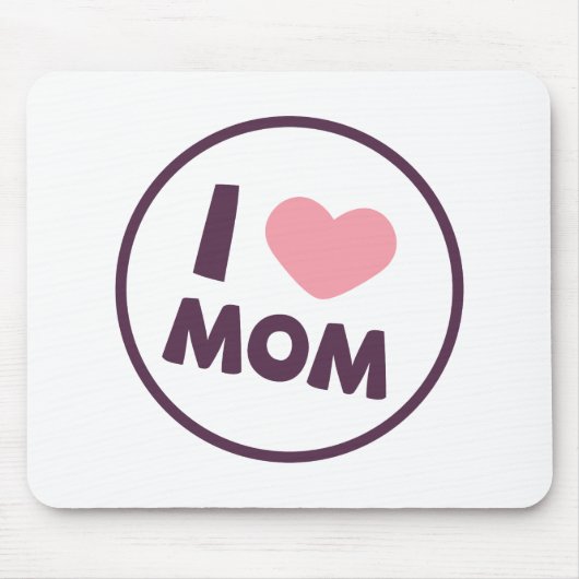 Simple I Love mama Moederdag | Mousepad Muismat (Voorkant)