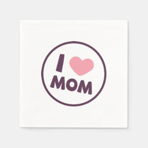 Simple I Love mama Moederdag   Napkin Servet