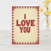 Simple I Love You Patterned Card Kaart (Gele Bloem)
