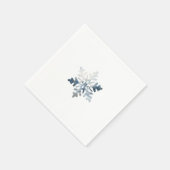 Simple Icy Blue Snowflake Monogram Cocktail Servet (Hoek)