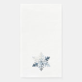 Simple Icy Blue Waterverf Snowflake Monogram Servet (Voorkant)