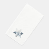 Simple Icy Blue Waterverf Snowflake Monogram Servet (Hoek)