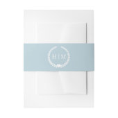 Simple Icy Winter Blue Monogram Uitnodigingen Wikkel (Voorkant Voorbeeld)