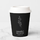 Simple Illustration Elegant Line Art Flower Papieren Bekers (Achterkant)