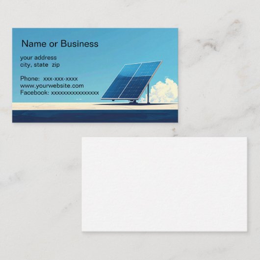 Simple image of a solar panel visitekaartje (Voorkant / Achterkant)