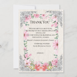 Simple Indian Wedding Thank You Card | Elegant Bedankkaart