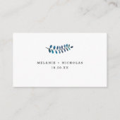 Simple Indigo Blue Flower bruiloft RSVP online Informatiekaartje (Achterkant)