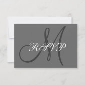 Simple Initiaal Wedding RSVP Grey (Voorkant)