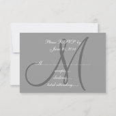 Simple Initiaal Wedding RSVP Grey (Achterkant)